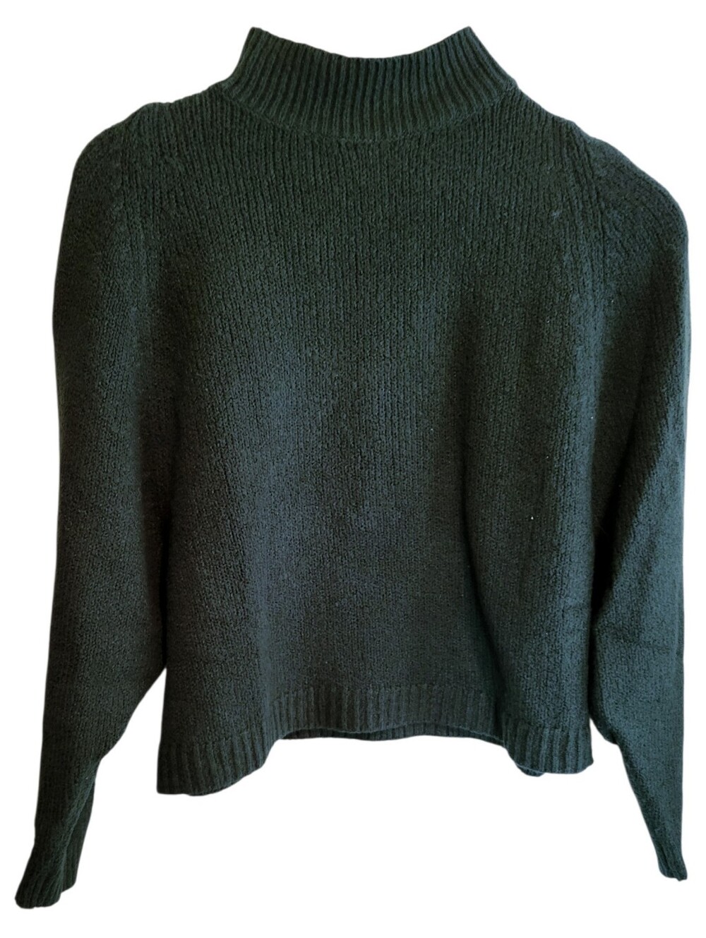 Old Navy Mock Neck Sweater Green Long Sleeves Pullover Relaxed Crop Fit Size XS